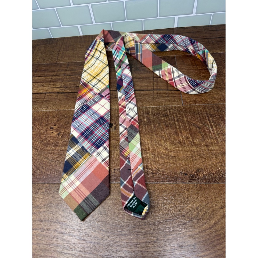NWT: Mens J. Crew Madras Cotton Necktie